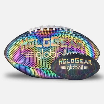 HoloGear HGMFBP Patented Holographic Durable Quality Material Glowing Reflective Leather Regulation Size Football for Indoor and Outdoor Play, 9 Inch