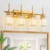 LLHZSY Modern Bathroom Vanity Wall Light Cylinder Bathroom Crystal Wall Sconces - Gold/Black-1/2/3/4/5 light - 2 of 4