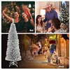 Tangkula 6'Silver Slim Pencil Tree Tinsel Unlit Christmas Tree Artificial 520 Branch Tip - 4 of 4