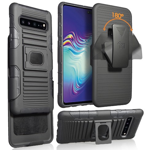 Nakedcellphone Combo For Samsung Galaxy S10 5g - Ring Grip/stand Case And  Belt Clip Holster - Black : Target