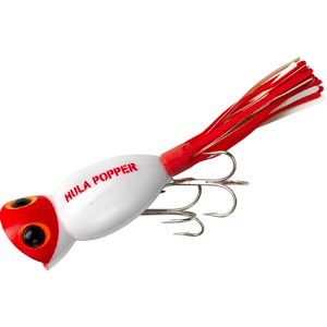 Arbogast Hula Popper 3/8 oz Fishing Lure - White/Red Head - 1 of 2