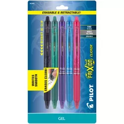 Pilot 5ct FriXion Clicker Erasable Gel Pens Fine Point 0.7mm Assorted Inks