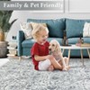 Machine Washable Area Rug Vintage Printed Ultra-Thin Non Slip Low Pile Rugs Stain Resistant Foldable Indoor Carpet for Living Room Bedroom - 4 of 4