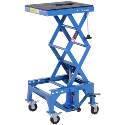 DURHAND 300 lbs Capacity Hydraulic Motorcycle Scissor Jack Lift with Foot Step, Wheels for Small Dirt Bikes
