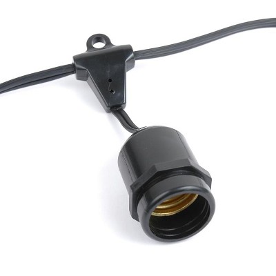 Novelty Lights Edison Outdoor String Lights with 25 Suspended Sockets Black Wire 37.5 Feet