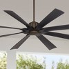 70" Possini Euro Design Defender Modern Industrial Indoor Outdoor Ceiling Fan Remote Control Oil Rubbed Bronze Damp Rated Patio - 2 of 4