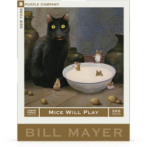 New York Puzzle Company Mice Will Play 500 Piece Puzzle - 1 of 4