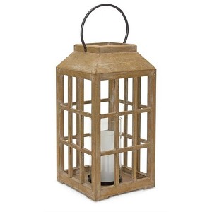 Melrose Natural Wooden Lantern - 1 of 3