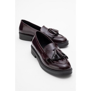 Milly - Burgundy Patent Leather Tassel Loafers | Forever & Always Shoes - 1 of 4