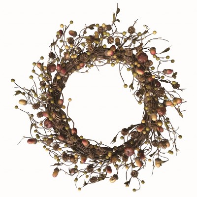 Transpac Natural Fiber Brown Harvest Autumn Acorn Wreath