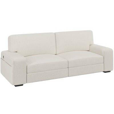 Yaheetech Modern Fabric Sofa Couch with USB Charging Ports for Living Room