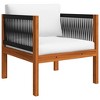 vidaXL Acacia Wood Patio Lounge Set with Cushions-Cream-Ideal for Garden, Patio & Living Room-Includes Sofa, Armchair, Footrest, Table - 4 of 4
