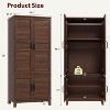 Armoire Wardrobe Closet with 4 Doors,72" Wooden Wardrobe Cabinet with Hanging Rod, Freestanding Tall Clothing Armoire Cabinet - 2 of 4