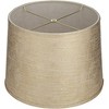 Springcrest 13" Top x 15" Bottom x 11" High x 11" Slant Print Lamp Shade Replacement Medium Gold Tapered Drum Modern Fabric Pattern Spider Harp Finial - 4 of 4