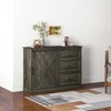 47.25" Farmhouse Style Sideboard Buffet Cabinet with MDF & Steel, Sliding Barn Door and 3 Drawers for Coffee Bar, Living Room or Dining Room - 3 of 4