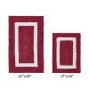 Hotel Bath Rug 100% Premium Cotton Tufted Weave Two Tone Reversible 2 Piece Bathroom Rug Set, Super Soft & Water Absorbent, Machine Washable Bathmat - 2 of 4