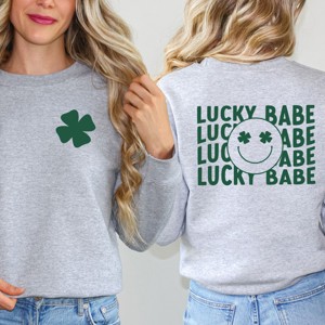 Simply Sage Market Women's Graphic Sweatshirt Lucky Babe Stacked - 1 of 4
