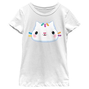 Girl's Gabby's Dollhouse Cakey Paws Big Face T-Shirt - 1 of 4