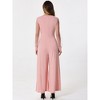 Allegra K Women's Elegant V Neck Mesh Long Sleeve Loose Wide Leg Party Jumpsuits - 4 of 4