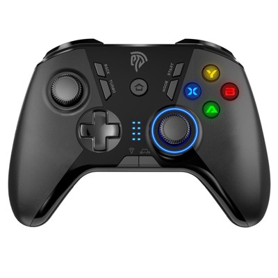 Aukfa 9110 Wireless Pro Controller for PS3, PC, Android TV - 2.4G Gamepad with 4 Programmable Buttons, Adjustable Vibration & LED Lights,Black