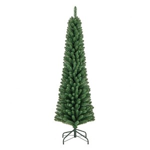 Resenkos 6-Ft Pencil Christmas Tree with Memory Wire Branches and Stand - Green - 1 of 4