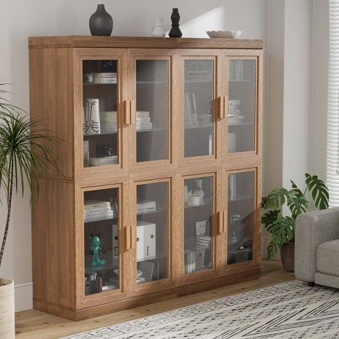 Bookcase with glass doors target online