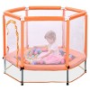 4.6FT Trampoline, Toddlers Indoor Outdoor Mini Trampoline with Safety Enclosure Net and Balls -ModernLuxe - 2 of 4