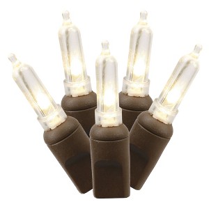 Vickerman 100 Warm White Italian LED Light on Brown Wire, 34' Christmas Light Strand - 1 of 1