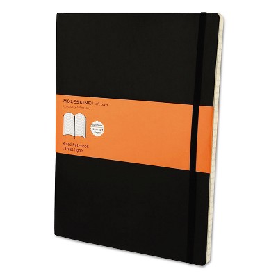 Moleskine Classic Softcover Notebook Ruled 10 x 7 1/2 Black Cover 192 Sheets MSX14