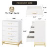 Dresser with 4 Drawer Bedroom,  Wooden Dresser with Metal Legs and Handles, Bedside Storage Unit for Living Room, Hallway, Entryway - 4 of 4