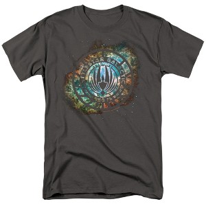 Men's Battlestar Galactica (New) Emblem Knock Out T-Shirt - 1 of 4