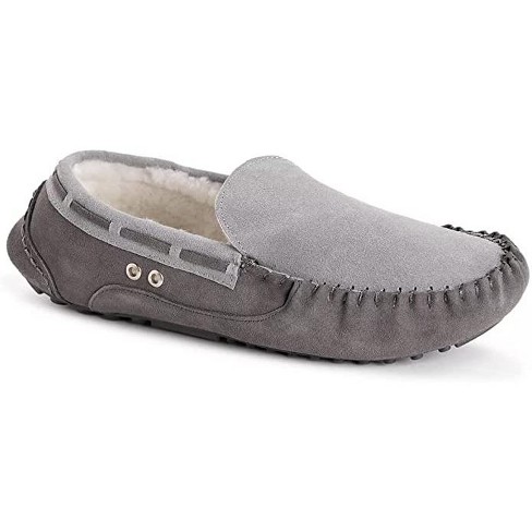 Muk Luks Men s Emmett Moccasin Slippers Grey 13 Target