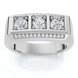 Pompeii3 1Ct TW Men's Diamond Ring Lab Created 14k Gold or Platinum - 1 of 4