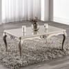 Sapphtopaz 53" Elegant Coffee Table with Curved Legs Rectangle Wood Dining Table with Carved Details Home Decor Coffee Bar for Living Room - 2 of 4