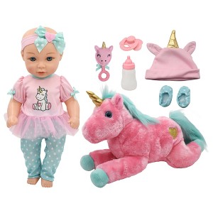 New Adventures Little Darlings: 15" Hop On Baby Set - Pink - 1 of 4