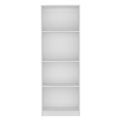 GlasFlength Decorative Storage Cabinets Modern Accent Storage Cabinet with 4 Shelf Free standing Cabinet for Living Room, White, 24.7"*11.7"*71.1"