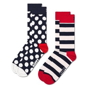 Happy Socks Adult Men and Women Crew Classic Big Dots Socks in sustainable materials - 2pk in different size and colors - 1 of 3