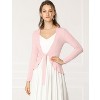 INSPIRE CHIC Women's Tie Front Long Sleeve Crop Ruffle Knit Cardigan Sweaters - 2 of 4