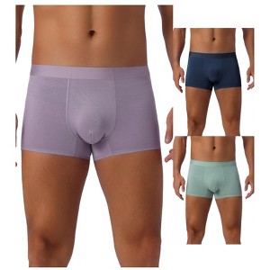 INSPIRE CHIC Men's 3 Pack Soft Elastic Waist Solid Color Basic Boxer Briefs - 1 of 4