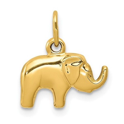 Cute Black Jet Azabache outlet Carved Mini Elephant Charm Pendant for Protection 14K Gold