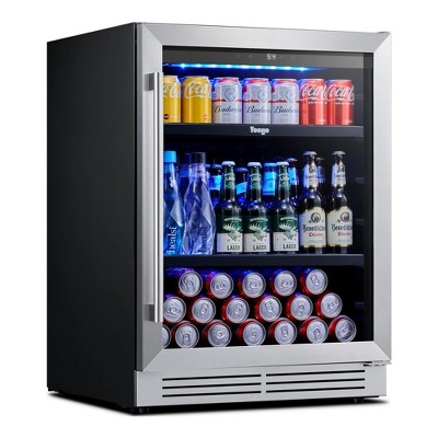 Yeego 24 Inch Wide 140-Cans Beverage Cooler, Soda Beer Drink Built-in Refrigerator