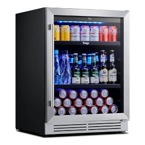 Yeego 24 Inch Wide 140-Cans Beverage Cooler, Soda Beer Drink Built-in Refrigerator - 1 of 4
