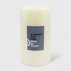 7" x 4" Unscented Pillar Candle Cream - Made By Design™