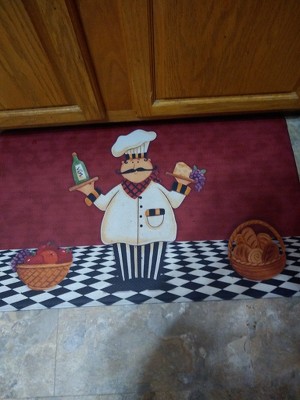 Chef Kitchen Rugs and Mats Chef Mats for Kitchen Floor Non Slip Kitchen Rug  Mat Set of 2 Fat Chef Kitchen Decor