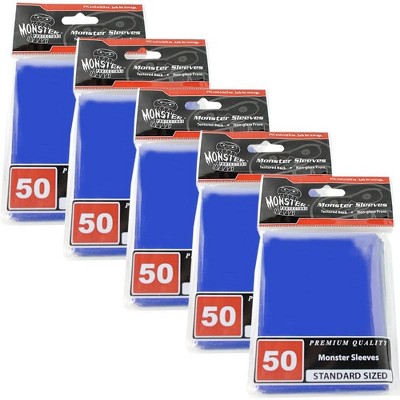Monster Protectors Standard Size Sleeves for TCGs(250pk) - Blue Glossy - Compatible w/ Magic The Gathering, Yugioh, Pokémon & Other Standard Sized