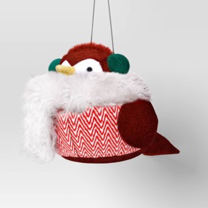 Christmas Featherly Friends Ornament Plaid Scarf - Wondershop™ - 1 of 3