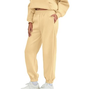 Attraco Women's Fallfreshness Unisex Airplane Model Travel Sweatpants Fleece Lined Waistband with Side Pockets Sport Pants - 1 of 4