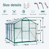 Kelly 6'x8' Garden Shed, Heavy Duty Walk-in Polycarbonate Greenhouse, Outdoor Furniture - The Pop Home - 3 of 4
