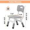 2PCS Adjustable Kid Chairs, 3 Level Height Adjustable Preschool Chair with Non-Slip Pads, Child Dining Chairs for Home, Max Load 180 Lbs - 2 of 4