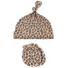 Hudson Baby Infant Boy Cotton Cap and Scratch Mitten Set, Leopard, 0-6 Months - 3 of 4